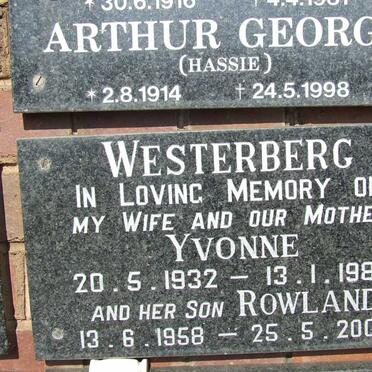 WESTERBERG Rowland 1958-2003 &amp; Yvonne 1932-1982
