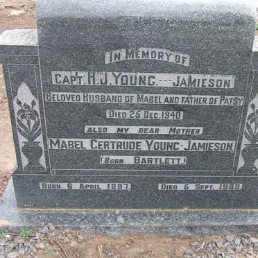 JAMIESON H.J., Young -1940 &amp; Mabel Gertrude BARTLETT 1887-19488 :: GOOSEN Pat, formerly HAYES 1914-1992