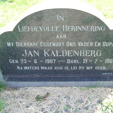 KALDENBERG Jan 1907-1966
