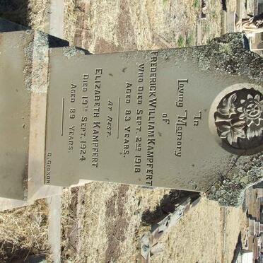 KAMPFERT Frederick William -1918 &amp; Elizabeth -1924