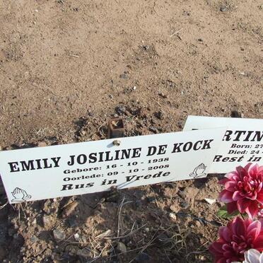 KOCK Martin, de 1936-2006 &amp; Emily Josiline 1938-2008