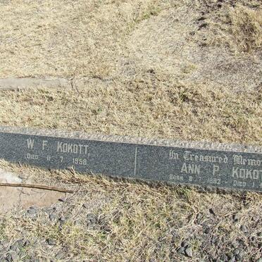 KOKOTT W.F. -1958 &amp; Ann P. 1892-1962