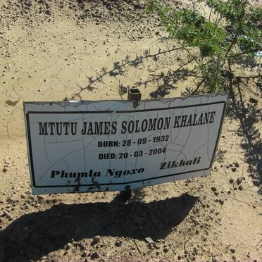KHALANE Mtutu James Solomon 1932-2004