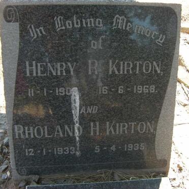 KIRTON Henry R. 1903-1968 :: KIRTON Rholand H. 1933-1935