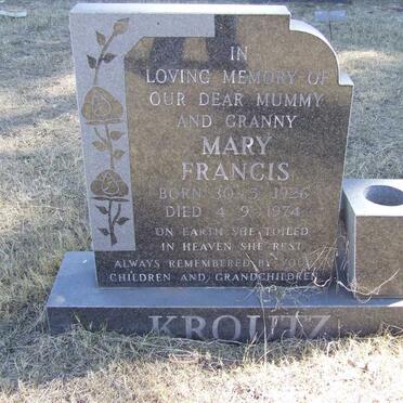 KROUTZ Mary Francis 1926-1974