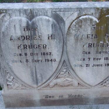 KRUGER Andries H. 1852-1940 &amp; Maria S.C. BOTHA 1852-1939