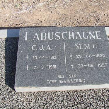 LABUSCHAGNE C.J.A. 1913-1981 &amp; M.M.E. 1920-1997