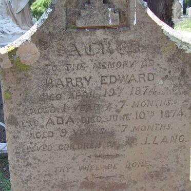 LANG Harry Edward -1874 :: LANG Ada -1874