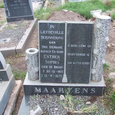 MAARTENS Esther Sophia nee DE BRUIN 1906-1978