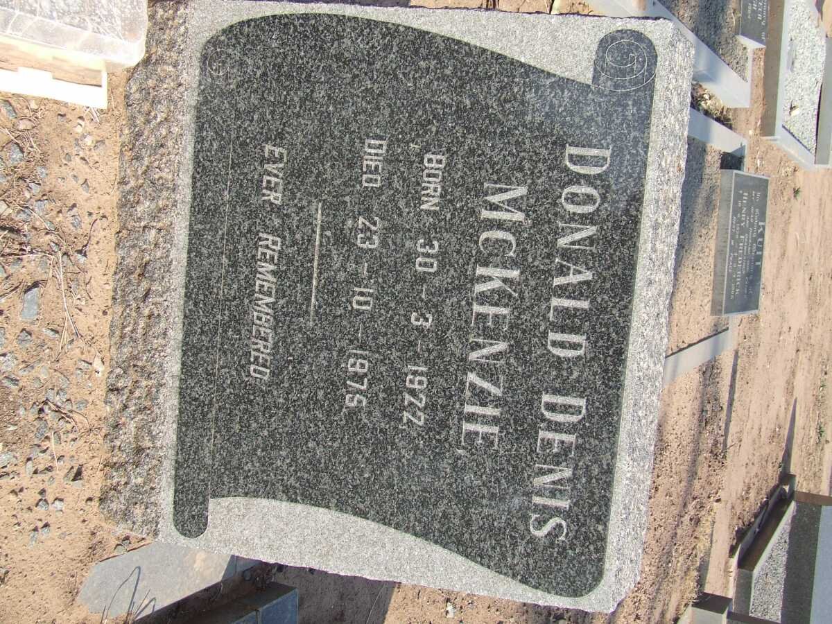 McKENZIE Donald Denis 1922-1975