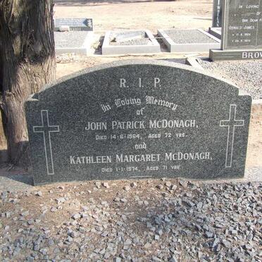 McDONAGH John Patrick -1964 &amp; Kathleen Margaret -1974