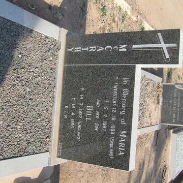 McCARTHY Bill 1922-1986 :: Maria WEBSTER 1889-1967