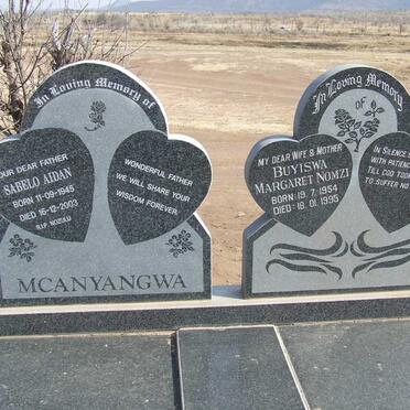 MCANYANGWA Sabelo Aidan 1945-2003 &amp; Buyiswa Margaret Nomzi 1954-1995