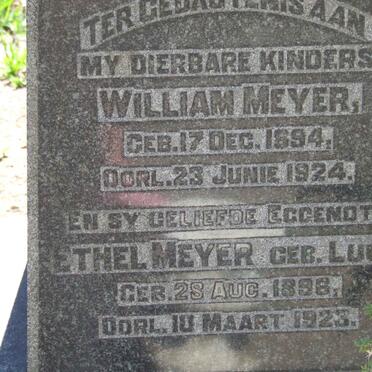 MEYER William 1894-1924 &amp; Ethel LUCK 1896-1923