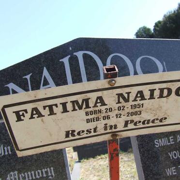 NAIDOO Mary 1951-2000 &amp; Fatima 1951-2003