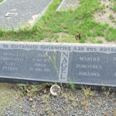 NAGEL Nicholaas Christoffel Gert Petrus 1875-1964 &amp; Martha Dorothea Johanna PELSER 1874-1965