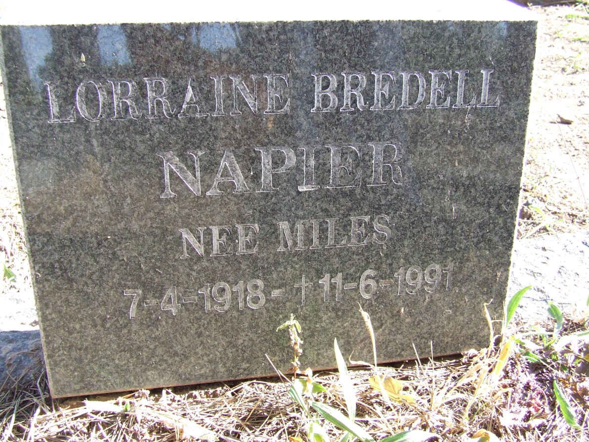 NAPIER Lorraine Bredell nee MILES 1918-1991