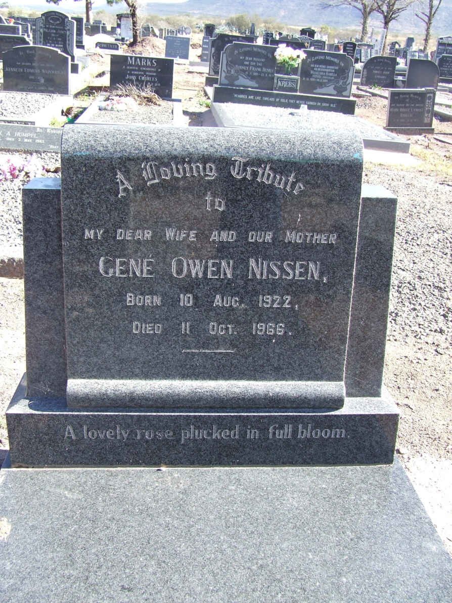 NISSEN Gené Owen 1922-1966