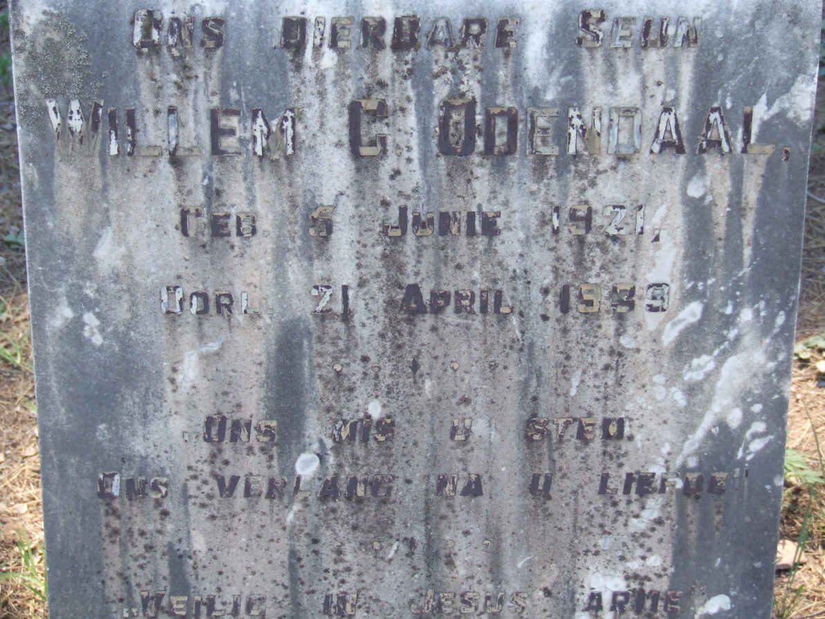 ODENDAAL Willem G. 1921-1939