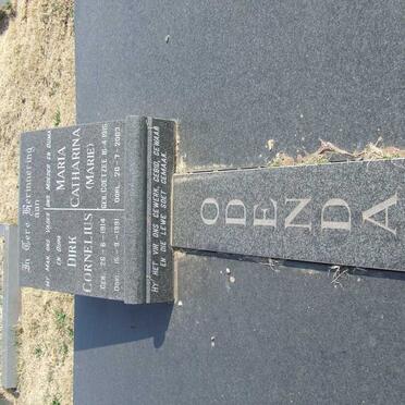 ODENDAAL Dirk Cornelius 1914-1991 &amp; Maria Catharina COETZEE 1915-2003