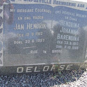 OELOFSE Jan Hendrik 1912-1957 &amp; Hendrina Johanna Barendina 1913-1989