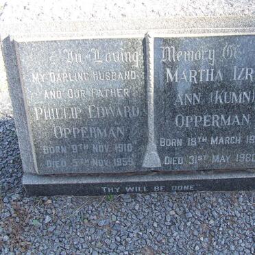 OPPERMAN Phillip Edward 1910-1959 &amp; Martha Izra Ann KUMN 1916-1980