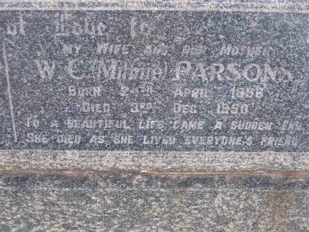 PARSONS W.C. 1898-1950