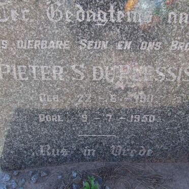 PLESSIS Pieter S., du 1911-1950