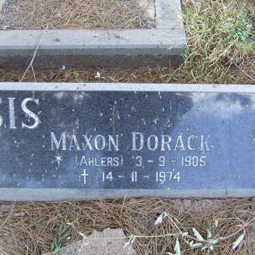 PLESSIS Maxon Dorack, du nee AHLERS 1905 - 1974