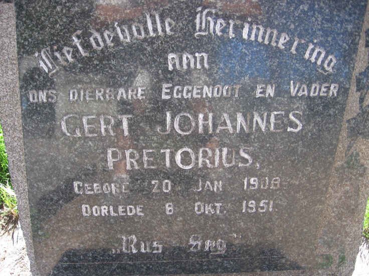 PRETORIUS Gert Johannes 1908-1951