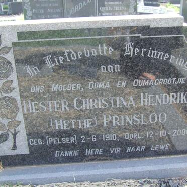 PRINSLOO Hester Christina Hendrika nee PELSER 1910-2000