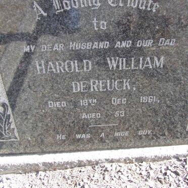 REUCK Harold William, de -1961
