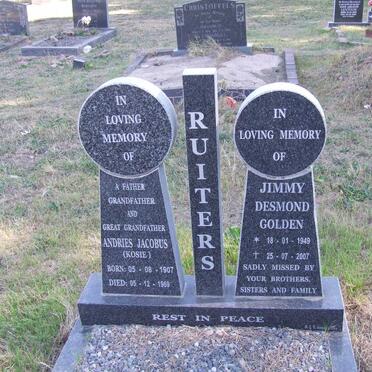 RUITERS Andries Jacobus 1907-1969 :: RUITERS Jimmy Desmond Golden 1949-2007