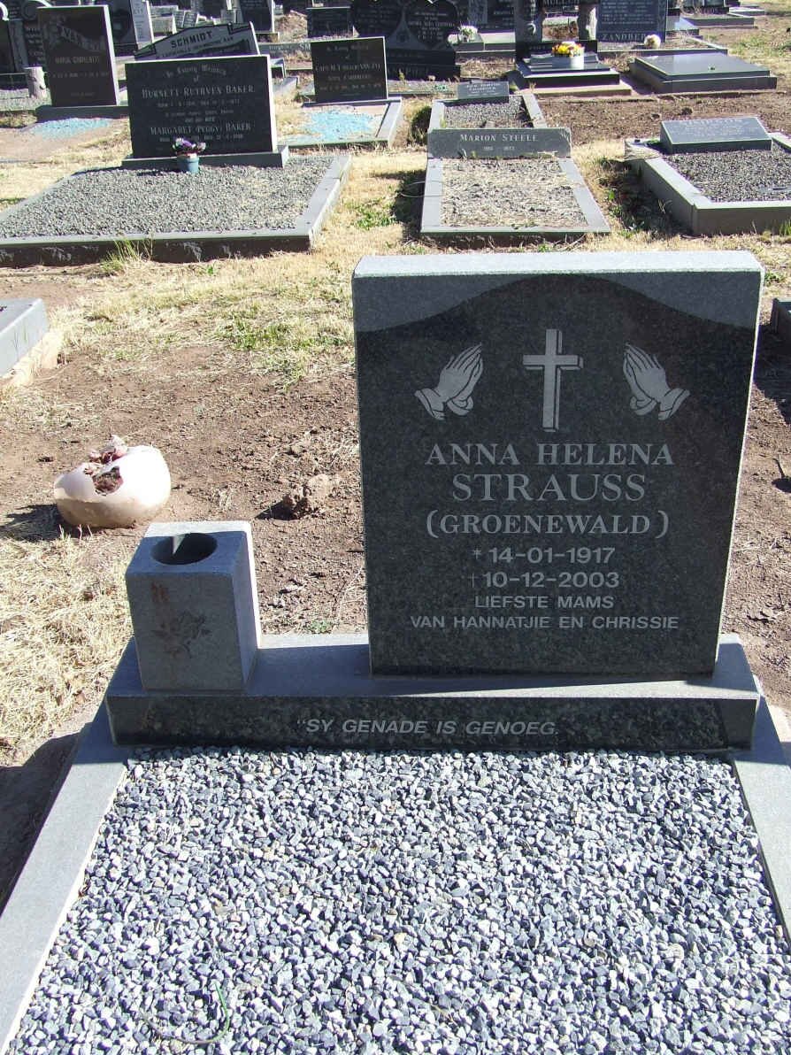 STRAUSS Anna Helena nee GROENEWALD 1917-2003