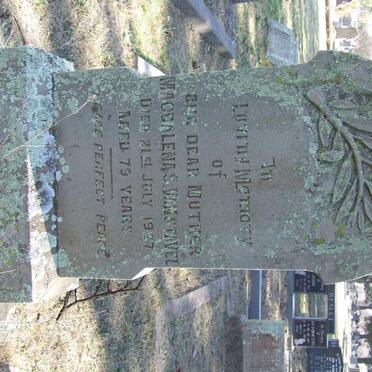 STAVEL Magdalena S., van -1927