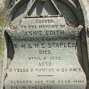 STAPLES Annie Edith -1885