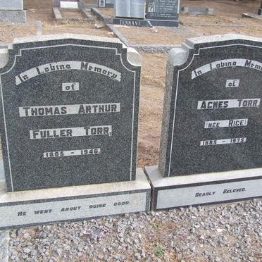 TORR Thomas Arthur Fuller 1885-1946 &amp; Agnes RICE 1885-1975