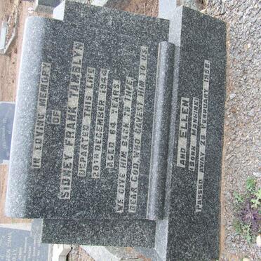 TAMBLYN Sidney Frank -1944 &amp; Ellen MANHIRE -1958