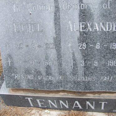 TENNANT Alexander 1905-1987 &amp; Ethel 1912-1983