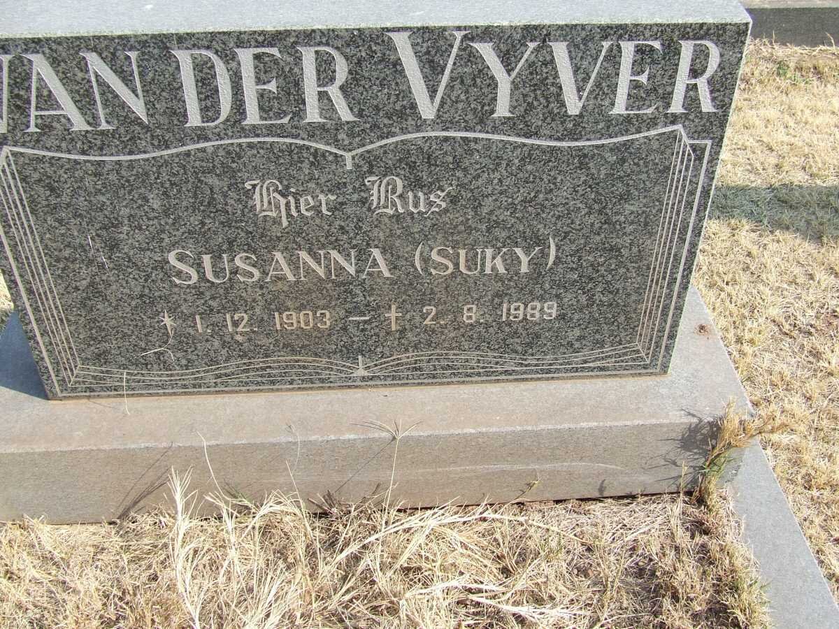 VYVER Susanna, van der 1903-1989