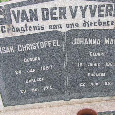 VYVER Isak Christoffel, van der 1857-1915 &amp; Johanna Maria 1865-1952