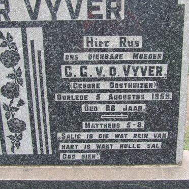 VYVER G.J.M., van der -1947 &amp; C.G. OOSTHUIZEN -1959 :: OOSTHUYSEN Kate nee FRONEMAN -1920