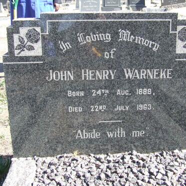 WARNEKE John Henry 1888-1963