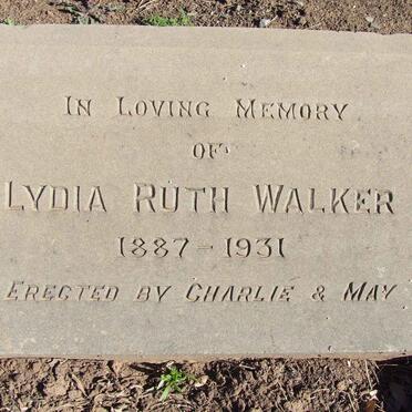 WALKER Lydia Ruth 1887-1931