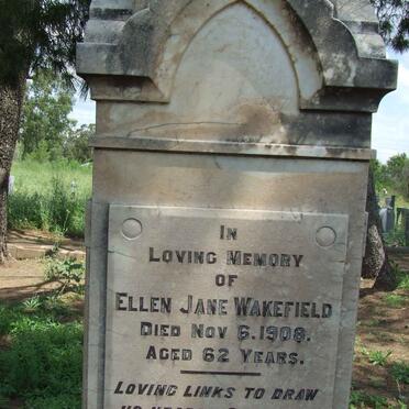 WAKEFIELD James 1843-1896 &amp; Ellen Jane -1908