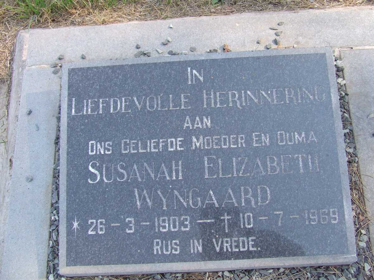 WYNGAARD Susanah Elizabeth 1903-1969