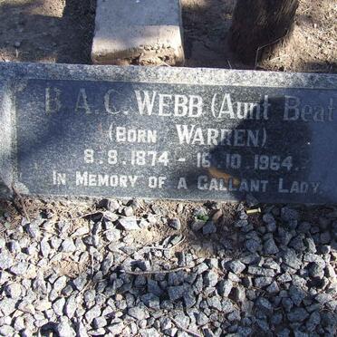 WEBB B.A.C. nee WARREN 1874-1964