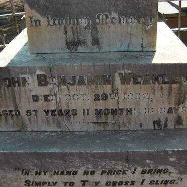 WEAKLEY John Benjamin 1844-1902