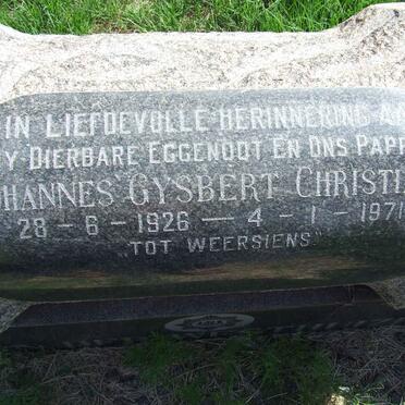 WESTHUIZEN Johannes Gysbert Christiaan, van der 1926-1971