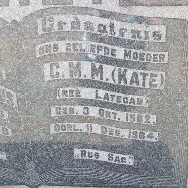 WET Jacobus Albertus, de 1885-1948 &amp; C.M.M. LATEGAN 1882-1964 